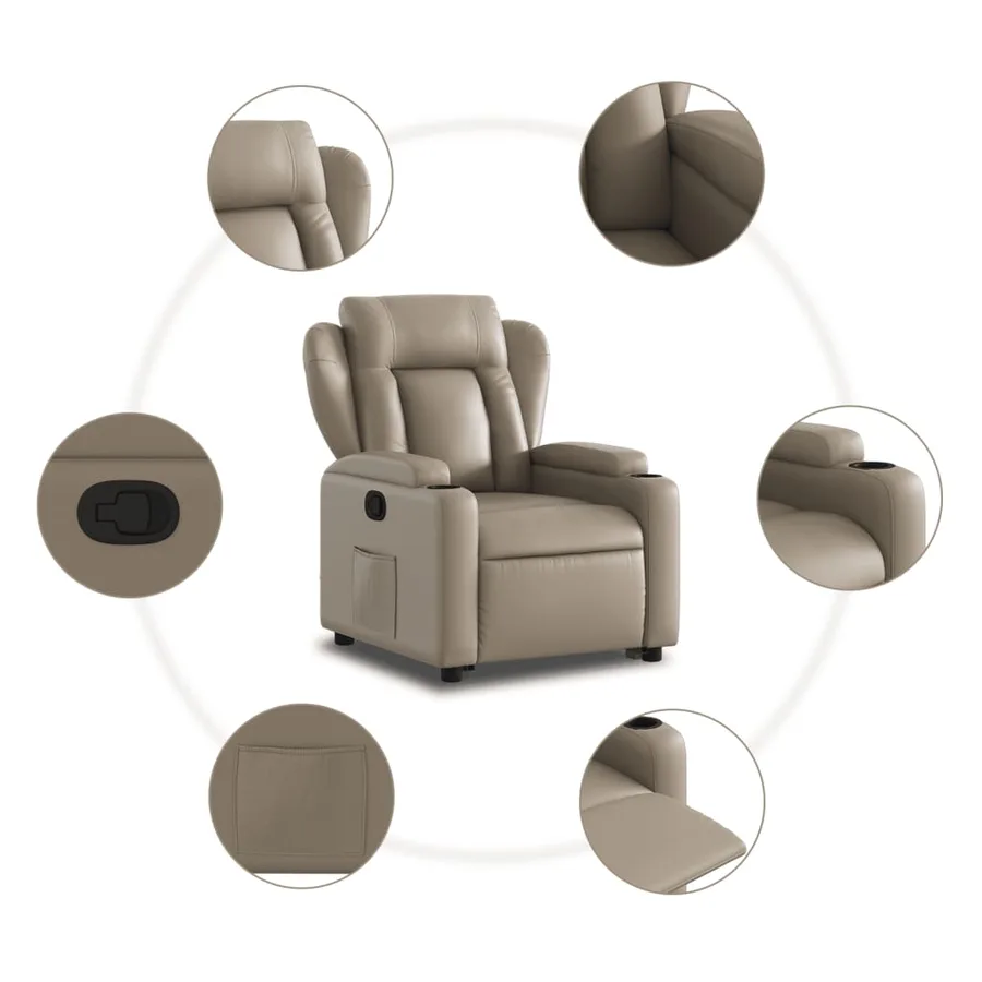 Fauteuil inclinable Cappuccino Similicuir - 8