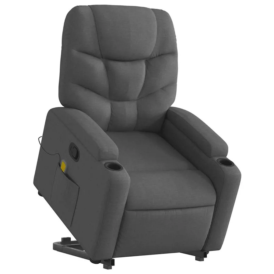 Fauteuil de massage inclinable Gris foncé Tissu - 3