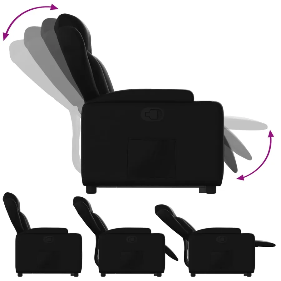 Fauteuil inclinable Noir Similicuir - 7