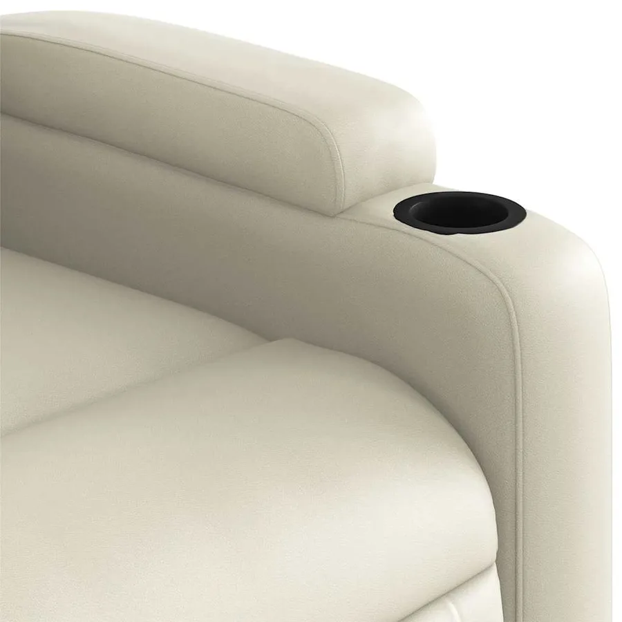 Fauteuil inclinable électrique crème similicuir - 12