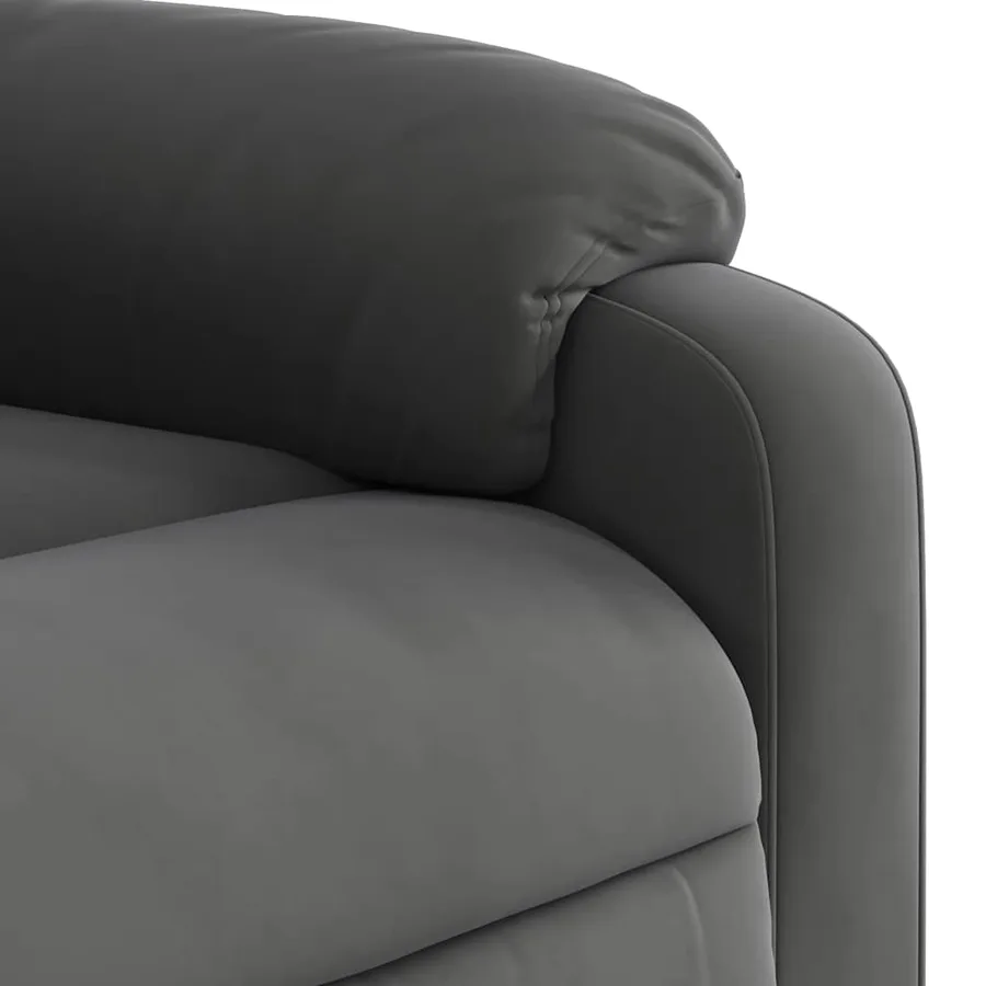 Fauteuil inclinable de massage gris foncé tissu microfibre - 11
