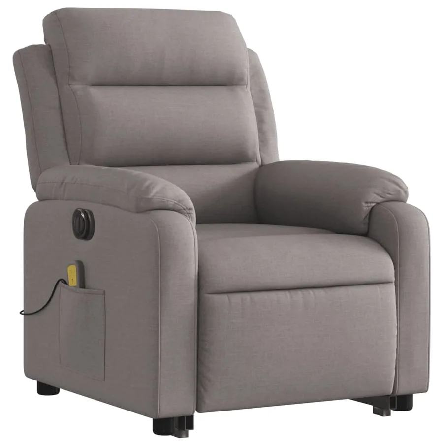 Fauteuil inclinable de massage électrique Taupe Tissu - 3