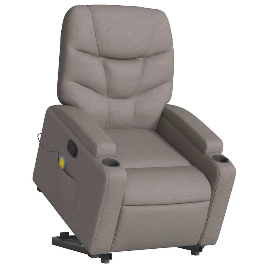 Fauteuil inclinable de massage Taupe Tissu - 3