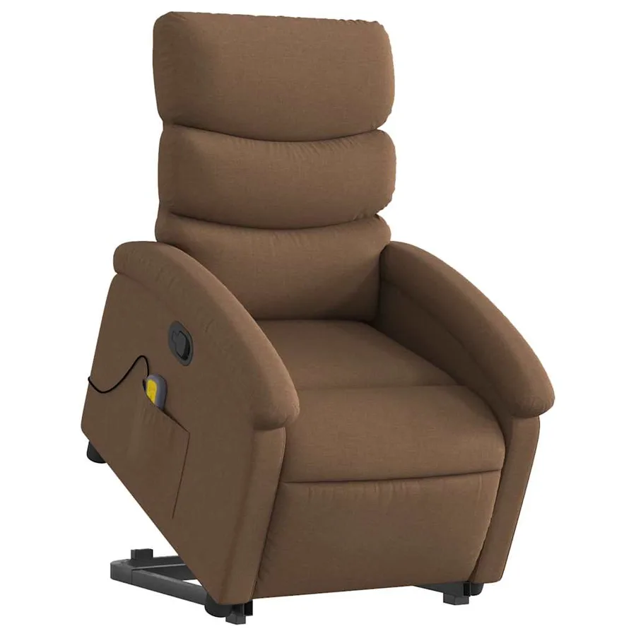 Fauteuil de massage inclinable Marron Tissu - 3