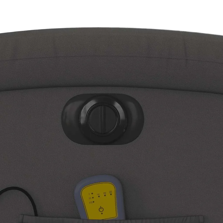Fauteuil inclinable de massage électrique gris cuir véritable - 13