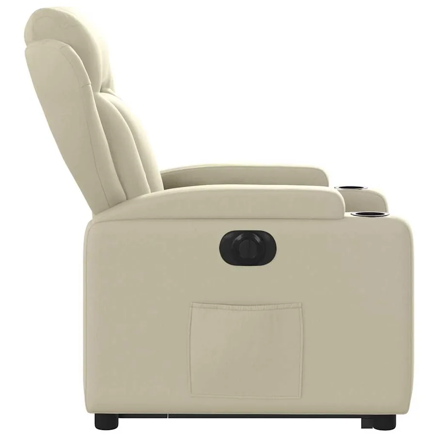 Fauteuil inclinable électrique crème similicuir - 10
