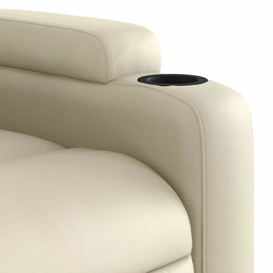 Fauteuil inclinable électrique crème similicuir - 12