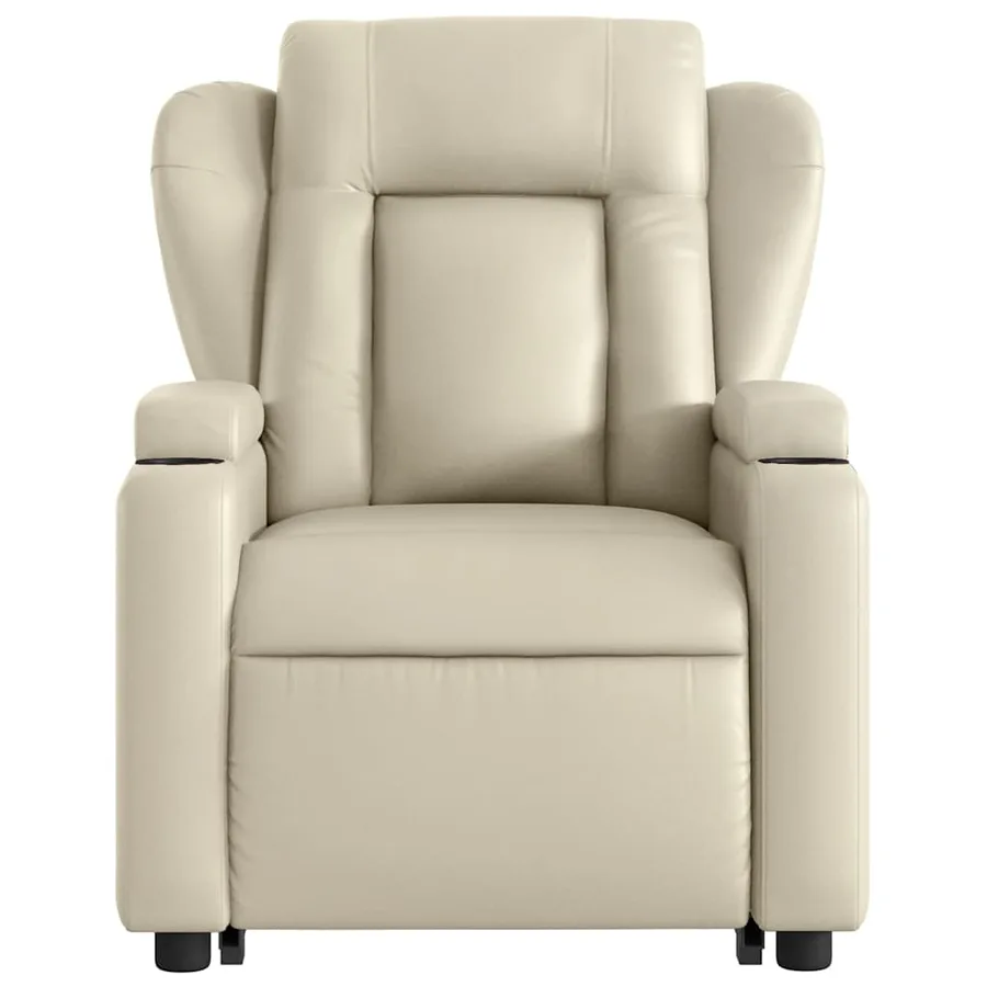 Fauteuil inclinable électrique crème similicuir - 9