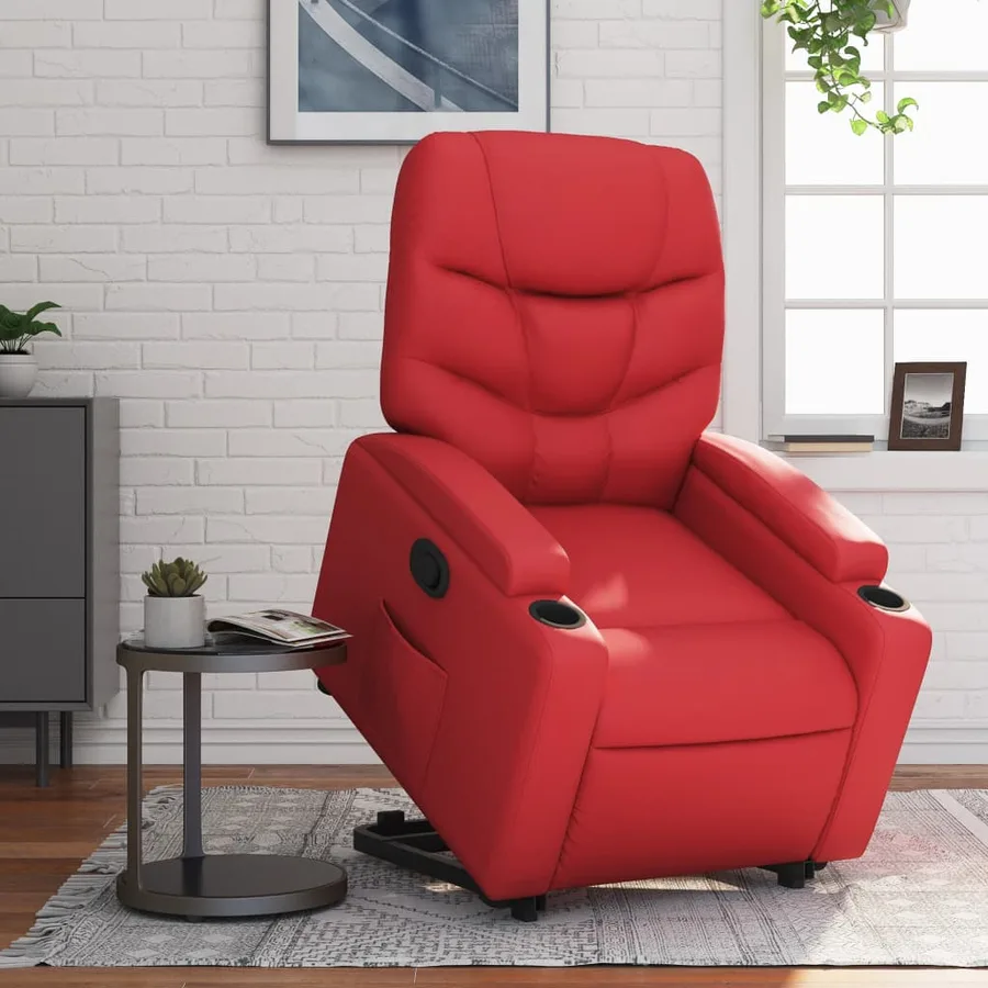 Fauteuil inclinable Rouge Similicuir - 15