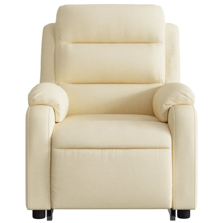 Fauteuil inclinable électrique crème tissu - 9