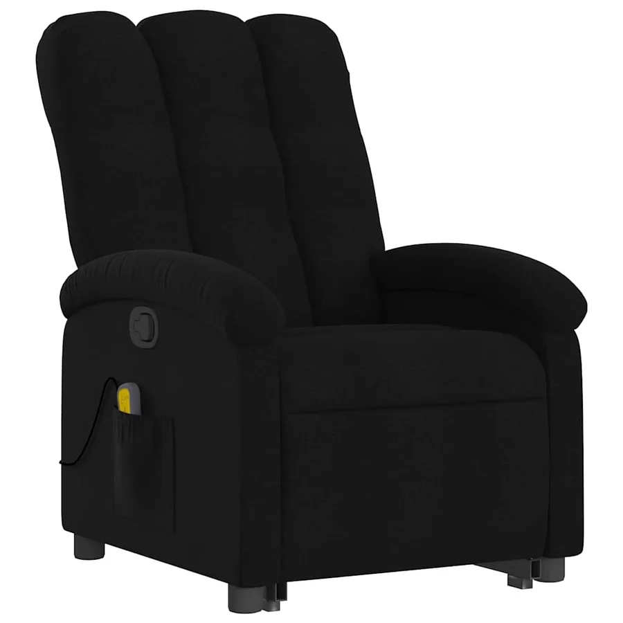 Fauteuil de massage inclinable Noir Tissu - 4