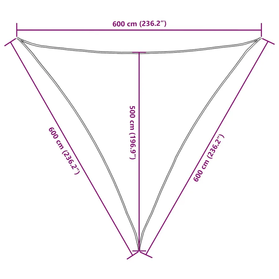 Voile de parasol tissu oxford triangulaire 6x6x6 m blanc - 10