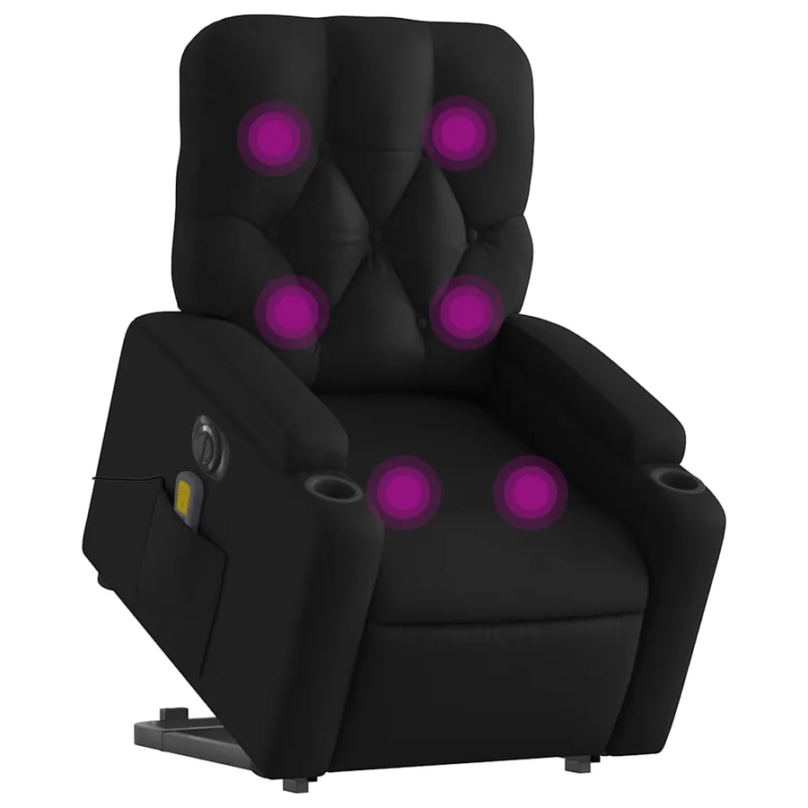 Fauteuil inclinable de massage électrique noir similicuir - 3