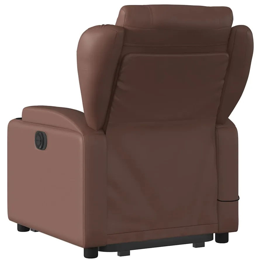 Fauteuil inclinable de massage électrique marron similicuir - 5
