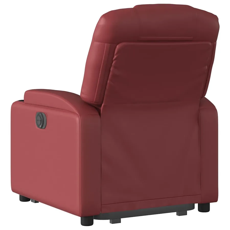 Fauteuil inclinable électrique rouge bordeaux similicuir - 5