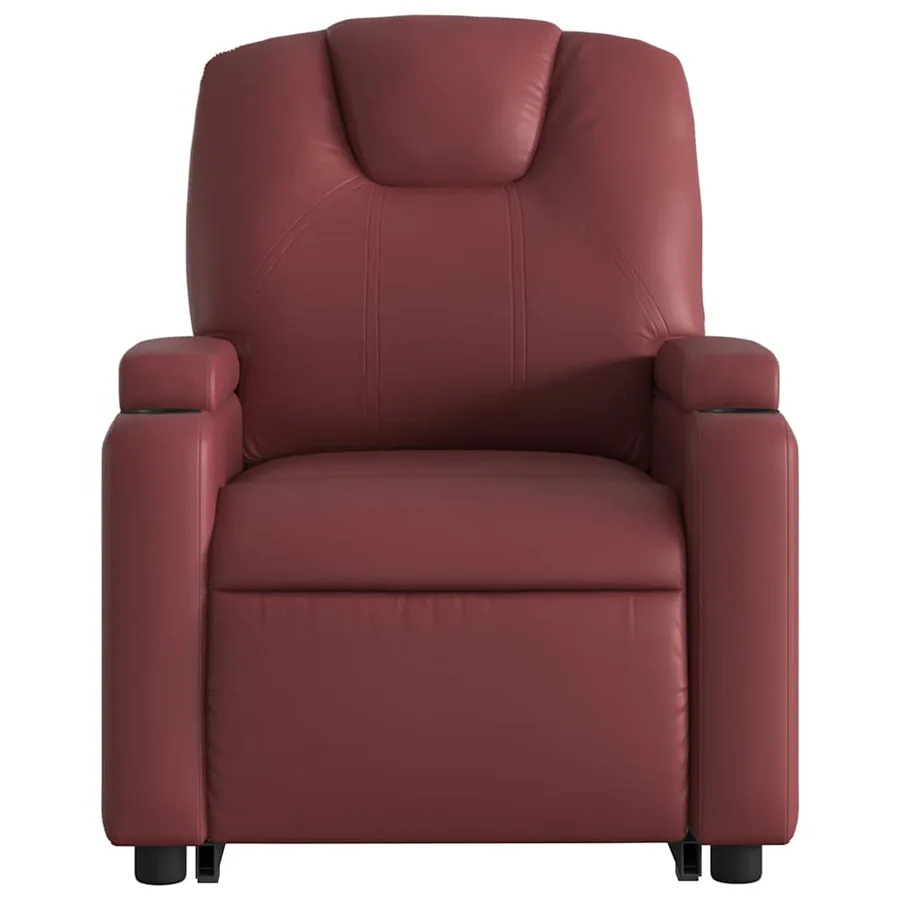 Fauteuil inclinable électrique rouge bordeaux similicuir - 9