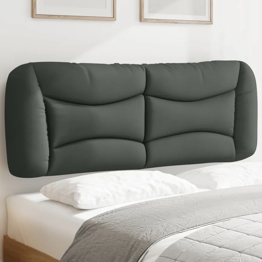 Coussin de tête de lit Hvar gris foncé 120 cm tissu