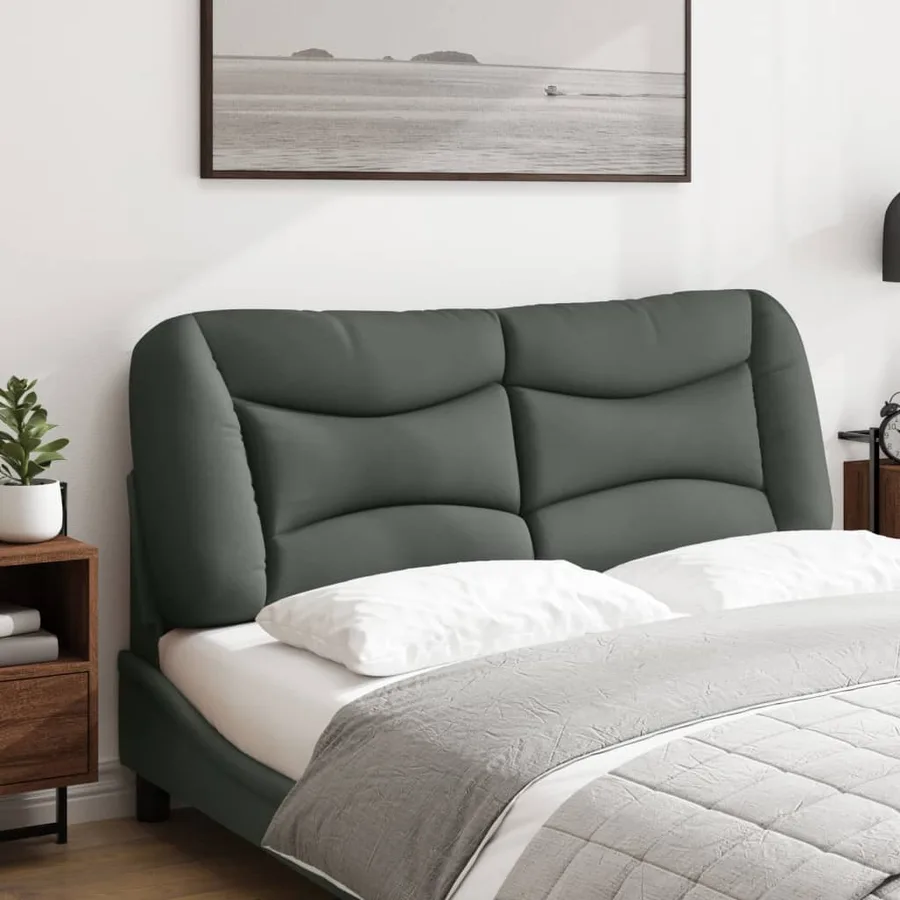 Coussin de tête de lit Hvar gris foncé 120 cm tissu - 3