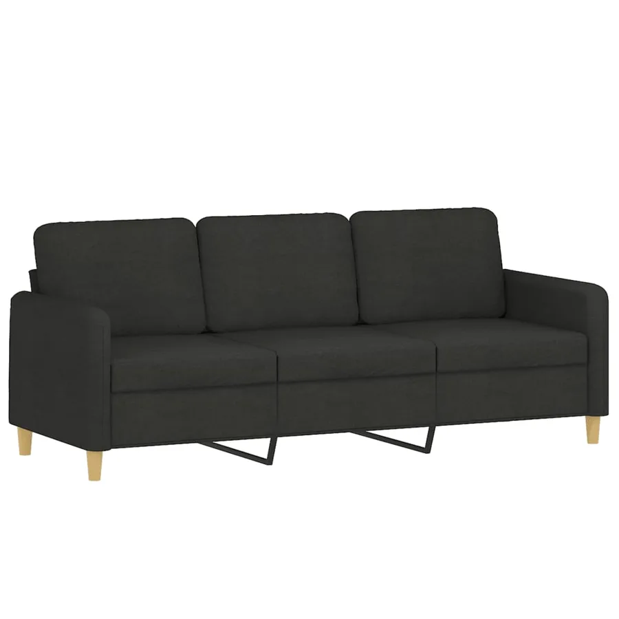 Ensemble de canapés 2 pcs avec coussins noir tissu - 4