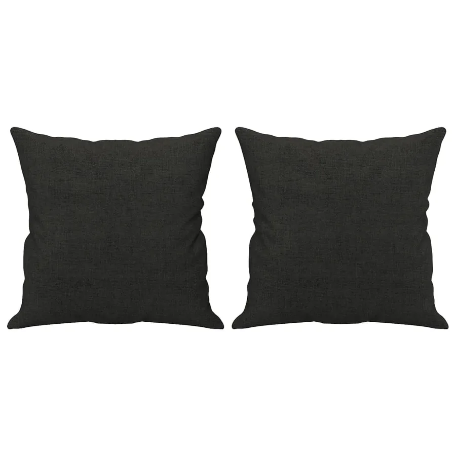 Ensemble de canapés 2 pcs avec coussins noir tissu - 6