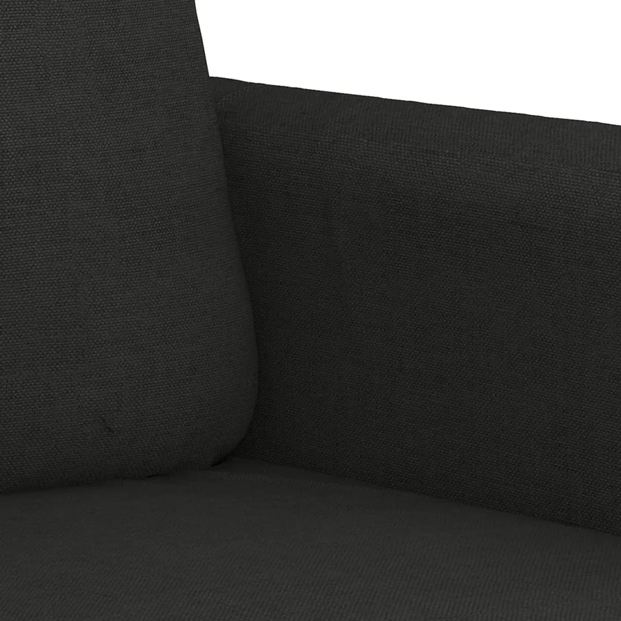 Ensemble de canapés 3 pcs avec coussins noir tissu - 6