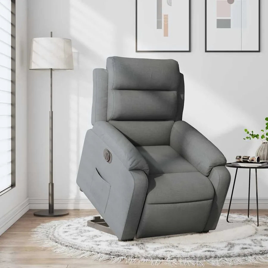 Fauteuil inclinable électrique gris foncé tissu - 15