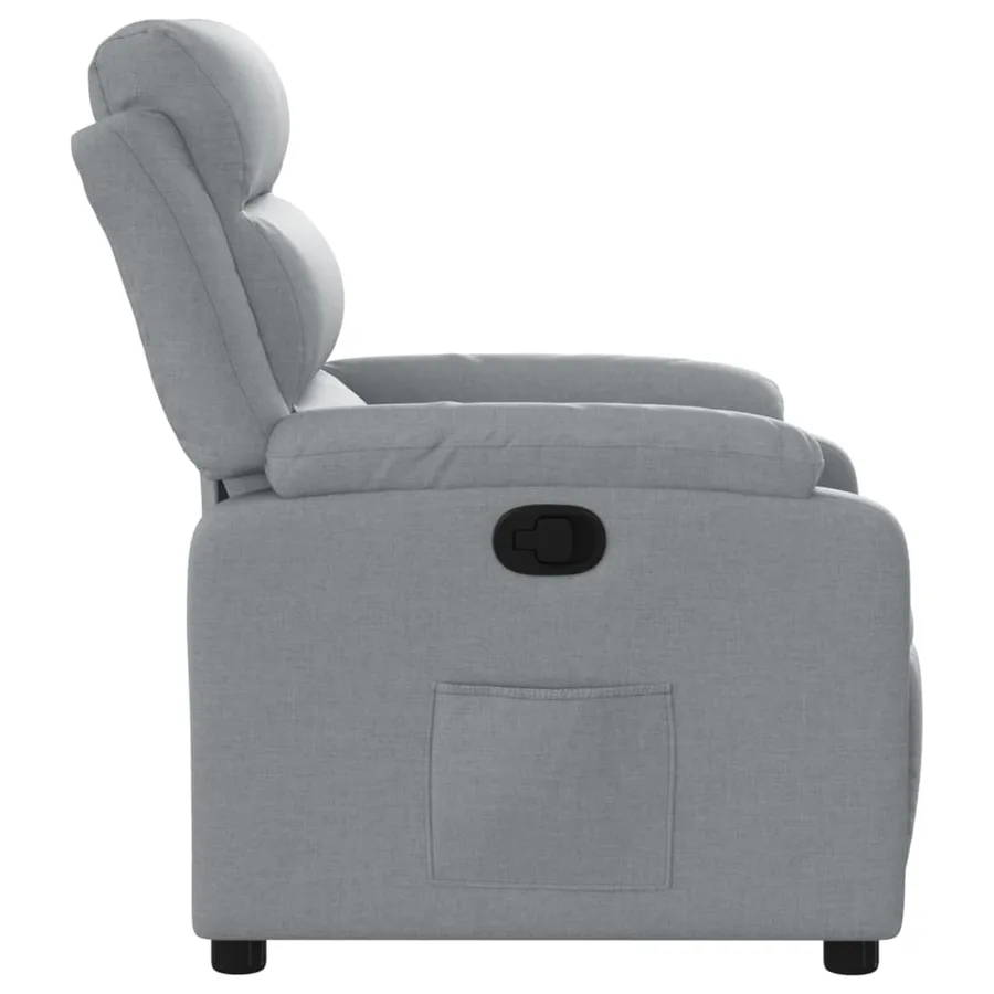 Fauteuil inclinable en tissu gris clair - 7