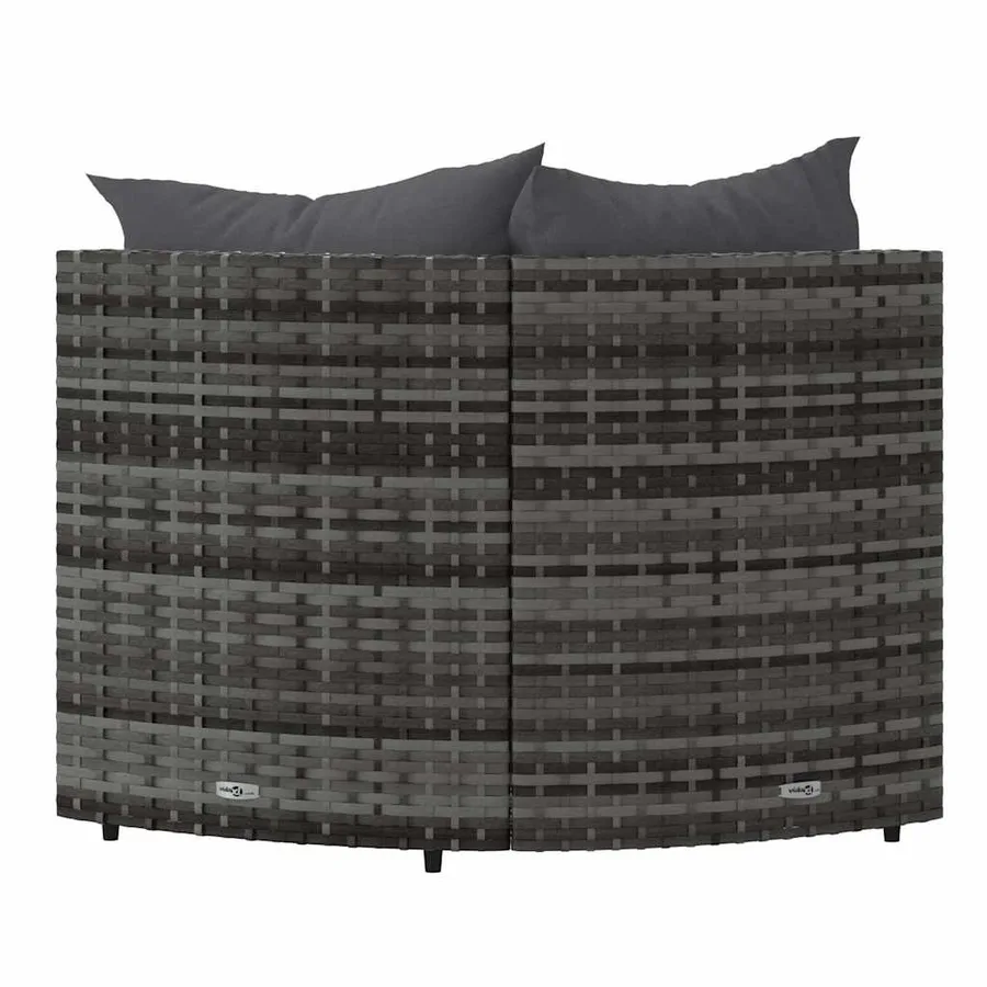 Canapés d'angle de jardin et coussins 2 pcs gris résine tressée - 6