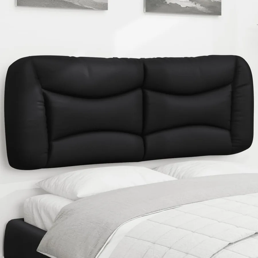 Coussin de tête de lit Hvar noir 140 cm similicuir