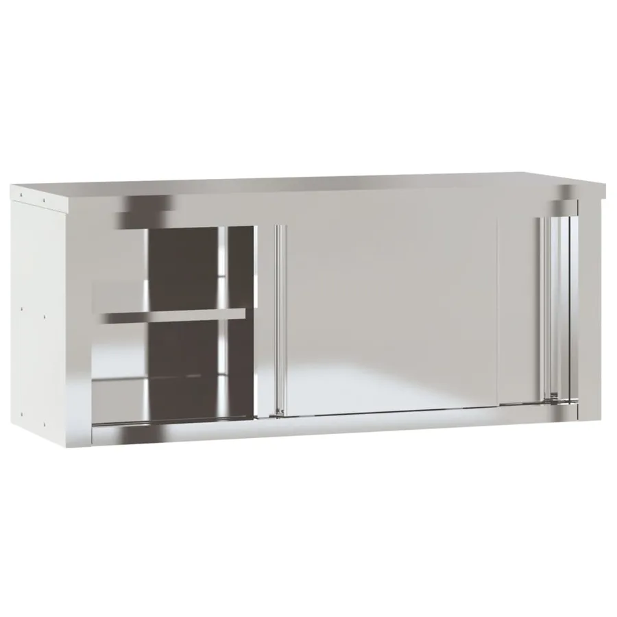 Armoire murale de cuisine avec portes coulissantes inox - 5