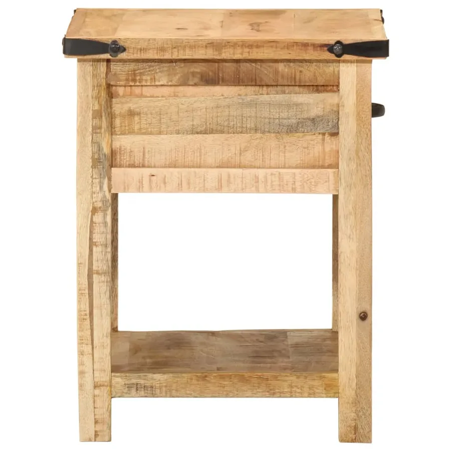 Table de chevet 40x40x50 cm bois de manguier massif - 4