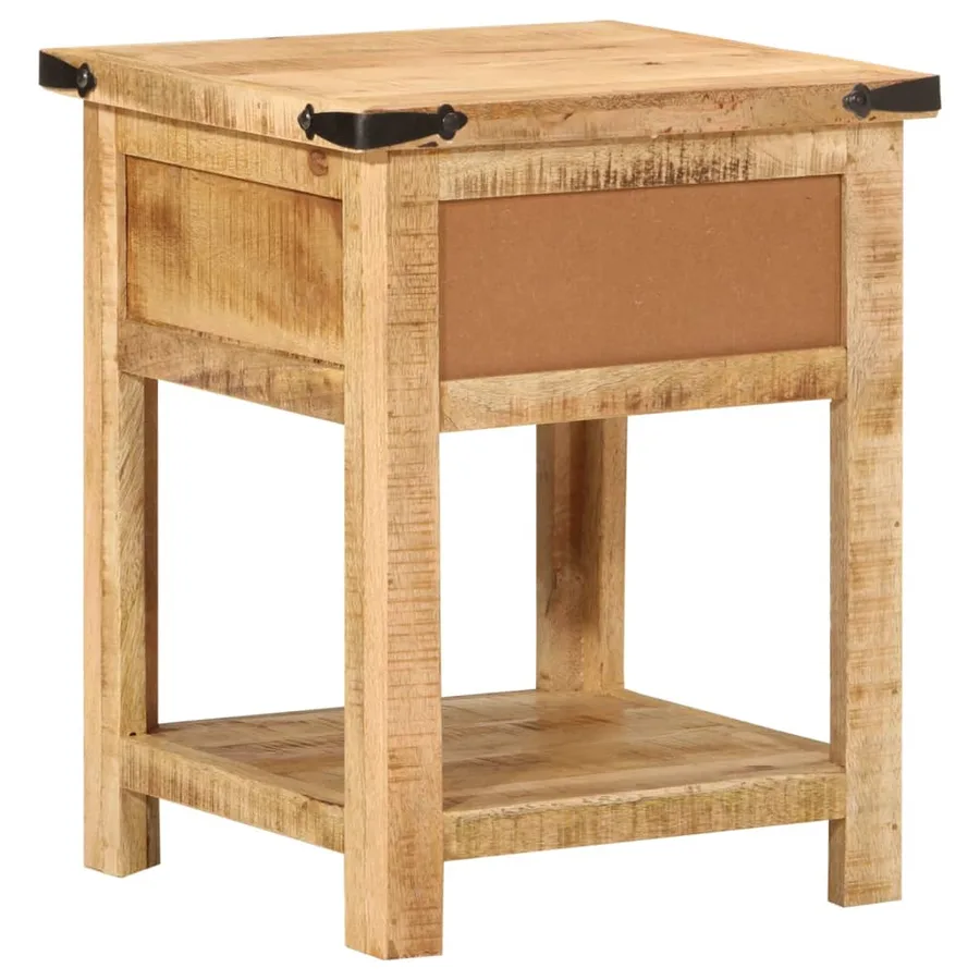 Table de chevet 40x40x50 cm bois de manguier massif - 5