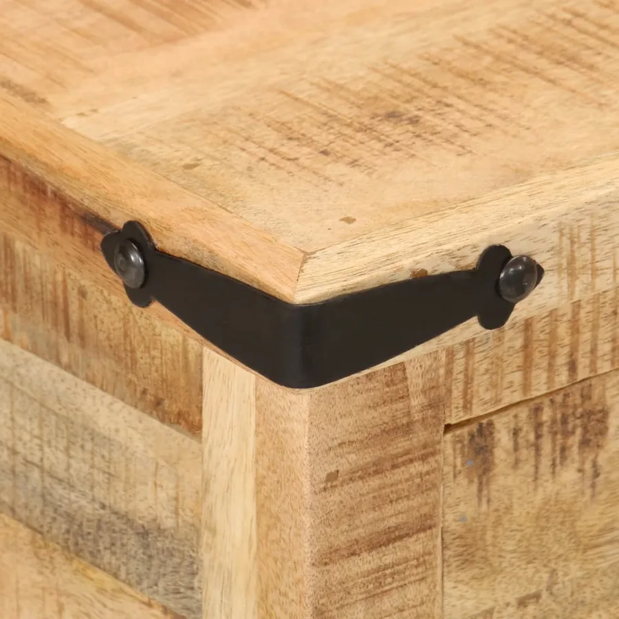 Table de chevet 40x40x50 cm bois de manguier massif - 6