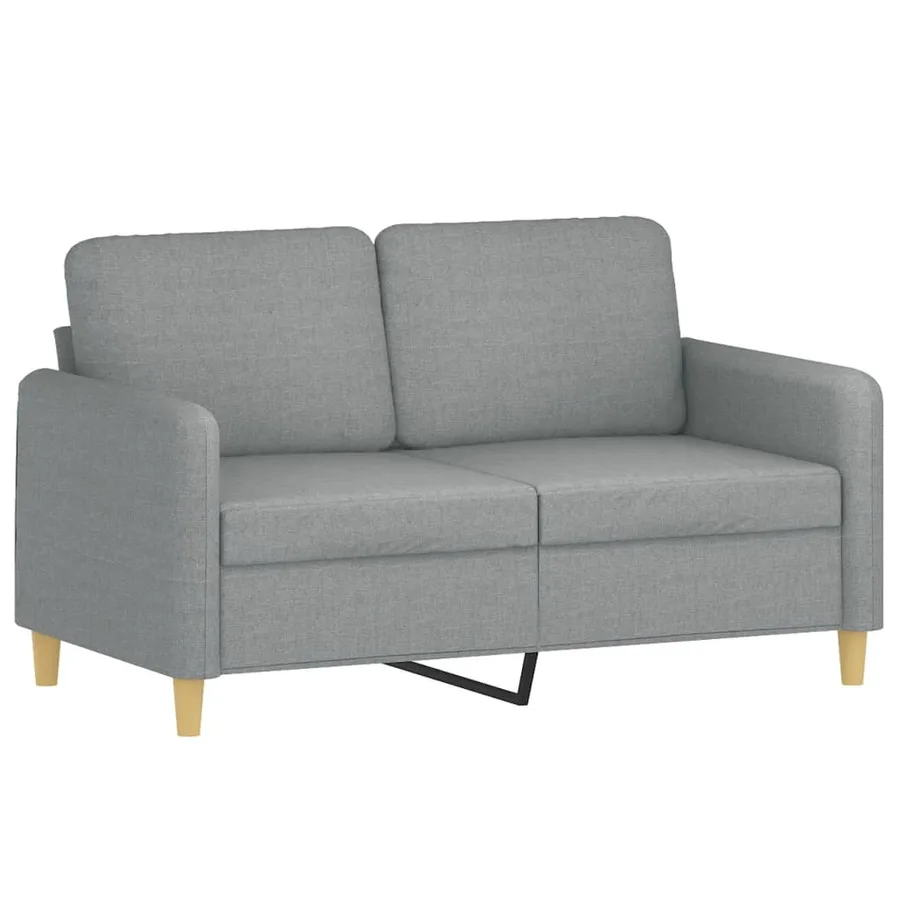 Canapé 2 places avec oreillers gris clair 120 cm tissu - 4