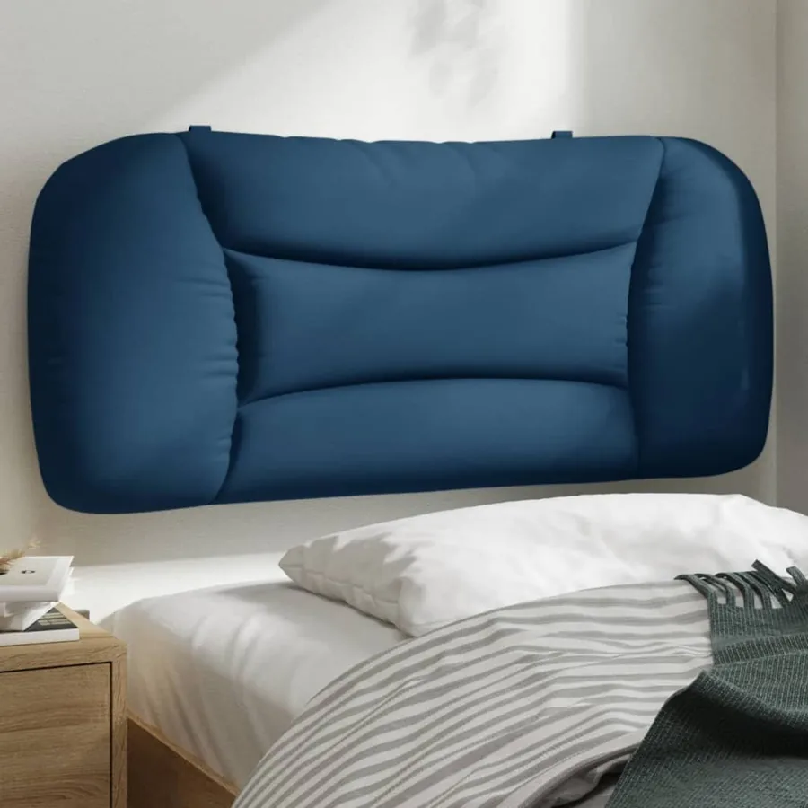 Coussin de tête de lit Hvar bleu 90 cm tissu