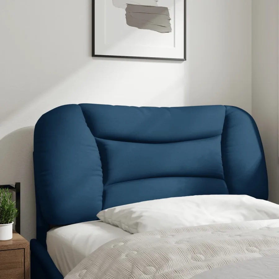 Coussin de tête de lit Hvar bleu 90 cm tissu - 3