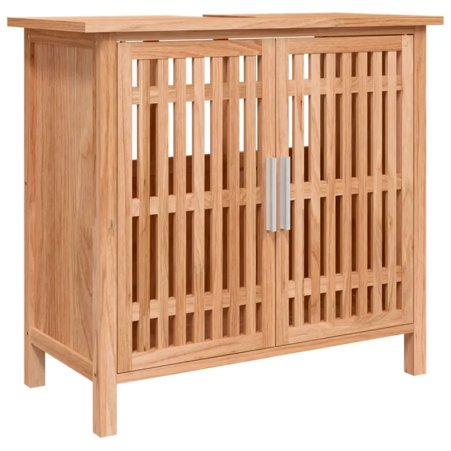 Ensemble de meubles de salle de bain 5 pcs bois massif de noyer - 3