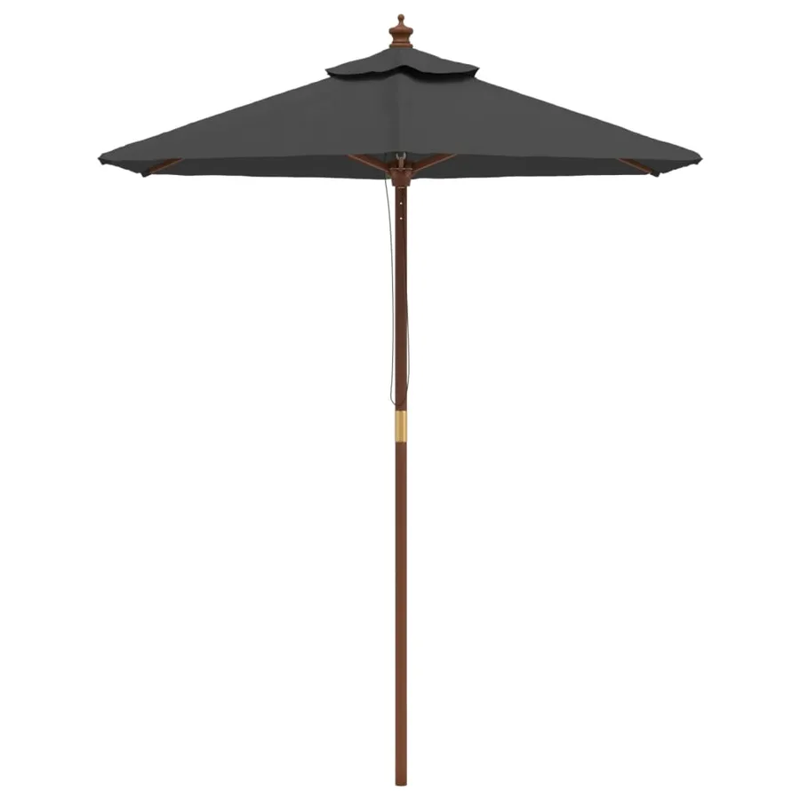Parasol de jardin avec mât en bois anthracite 196x231 cm - 3