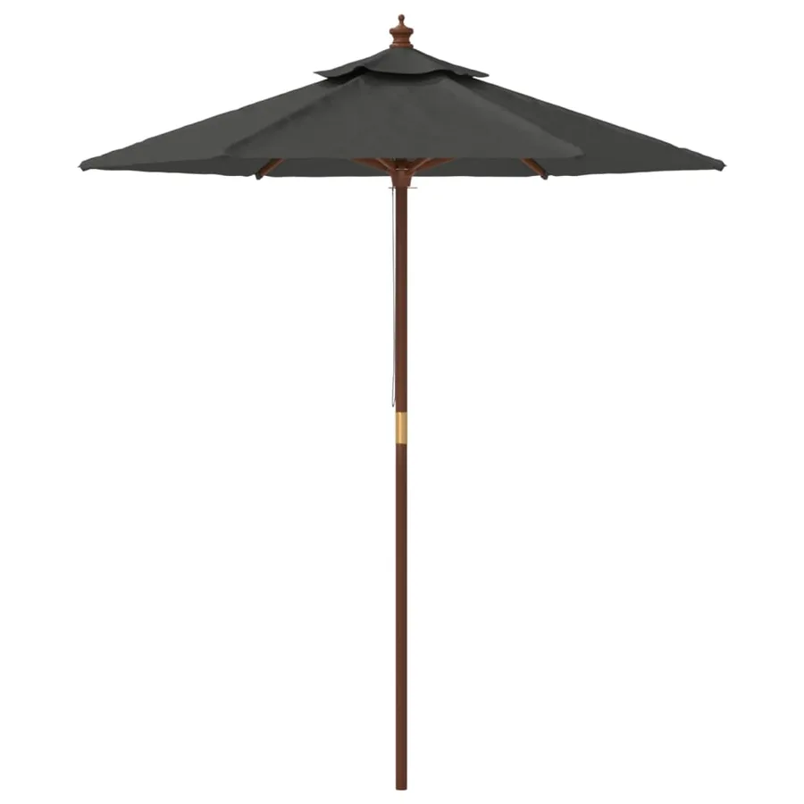 Parasol de jardin avec mât en bois anthracite 196x231 cm - 4