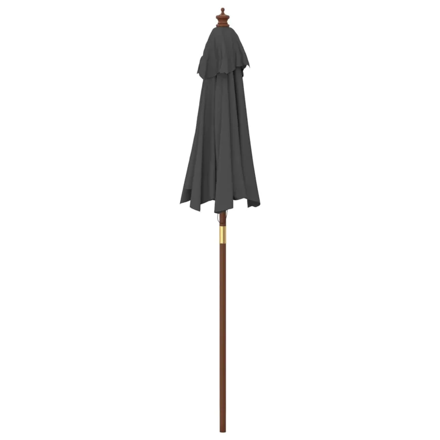 Parasol de jardin avec mât en bois anthracite 196x231 cm - 5