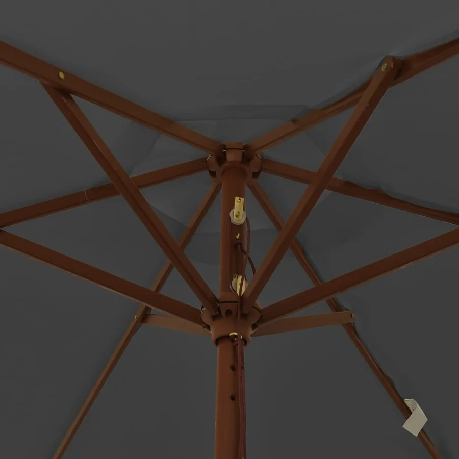Parasol de jardin avec mât en bois anthracite 196x231 cm - 6