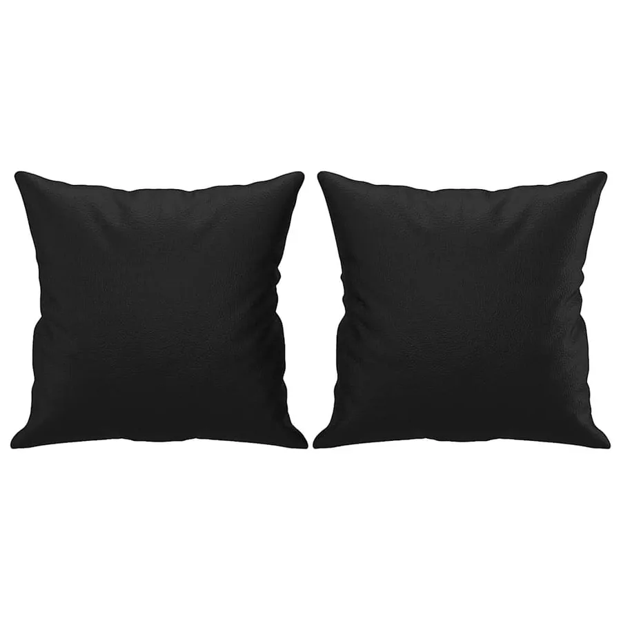 Canapé 2 places avec oreillers décoratifs noir 140cm similicuir - 5