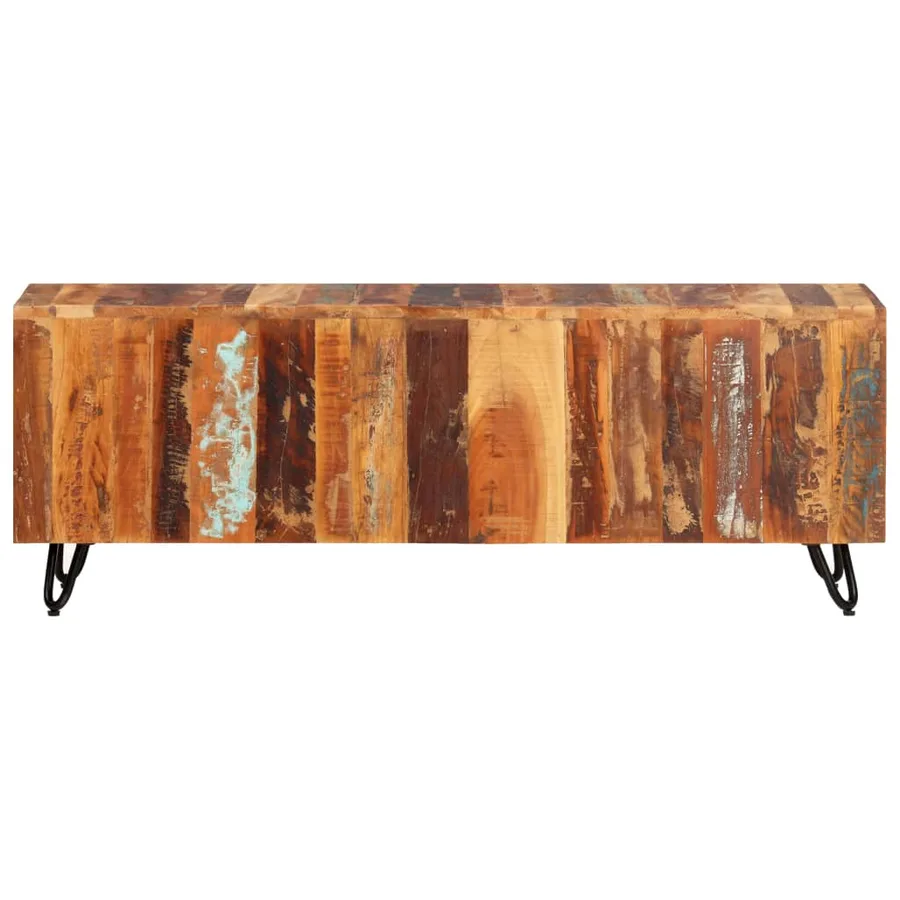 Meuble TV 110x30x40 cm Bois massif de récupération - 2