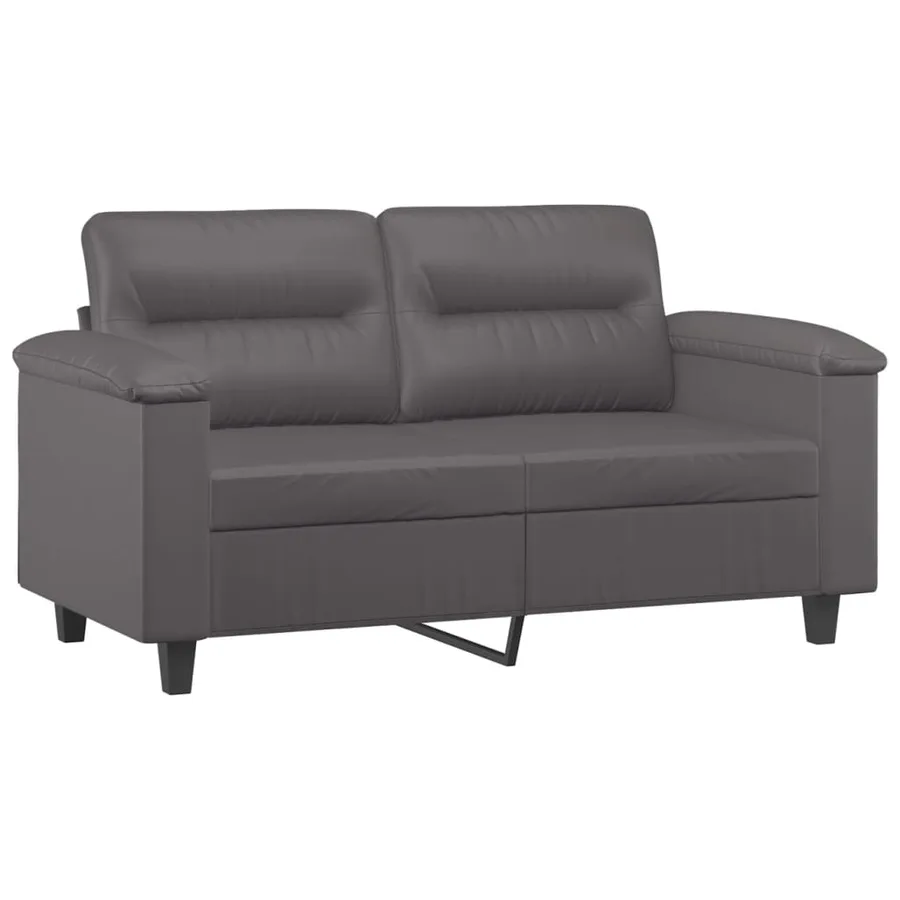 Ensemble de canapés 3 pcs avec coussins gris similicuir - 3