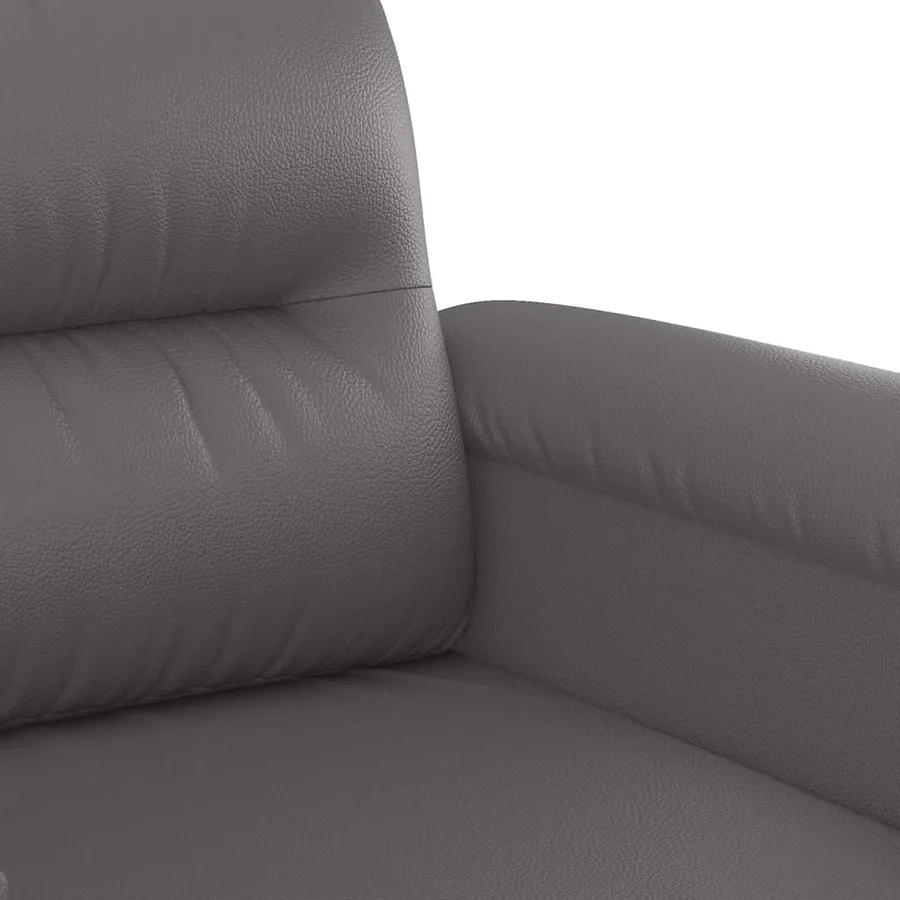 Ensemble de canapés 3 pcs avec coussins gris similicuir - 7