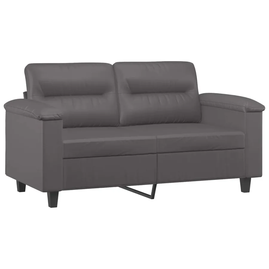 Ensemble de canapés 2 pcs avec coussins Gris Similicuir - 3