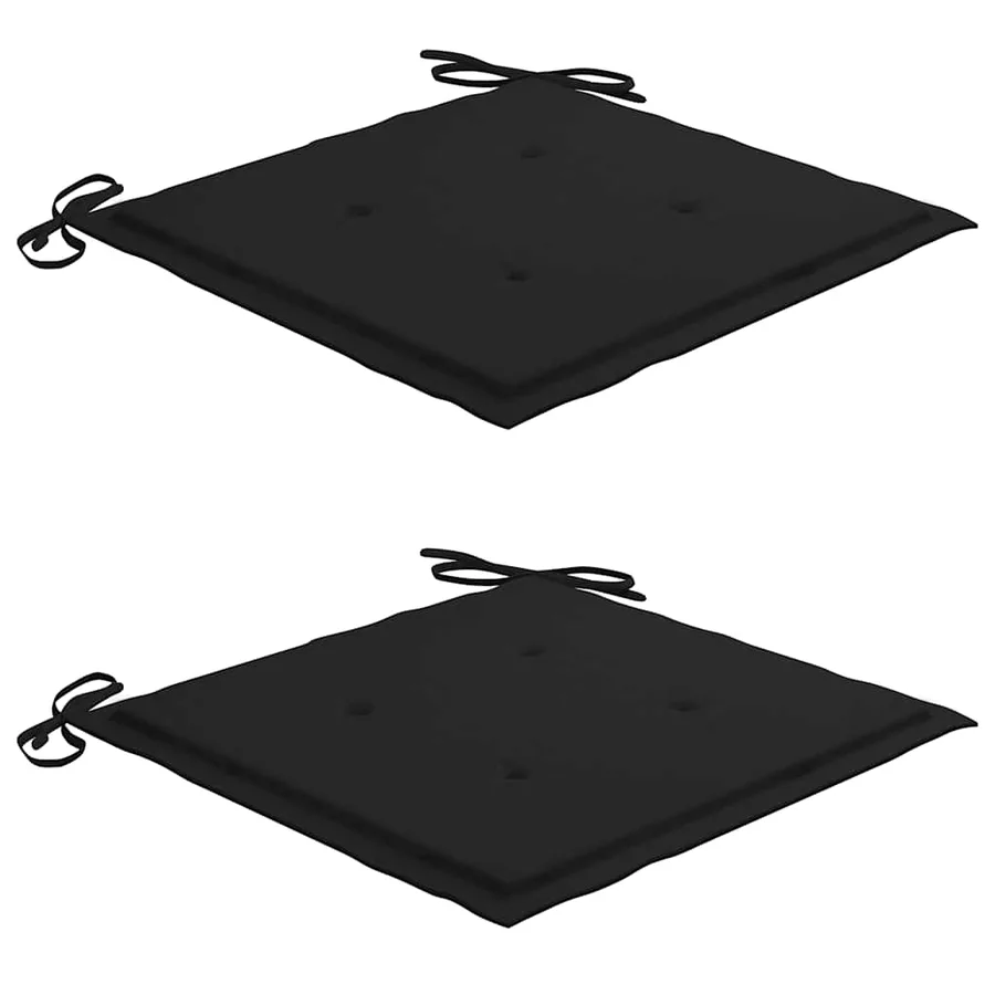 Chaise à bascule avec coussin noir Bois de teck solide - 2
