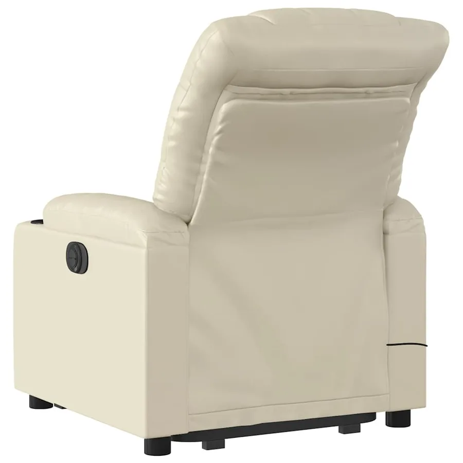 Fauteuil inclinable de massage Crème Similicuir - 5
