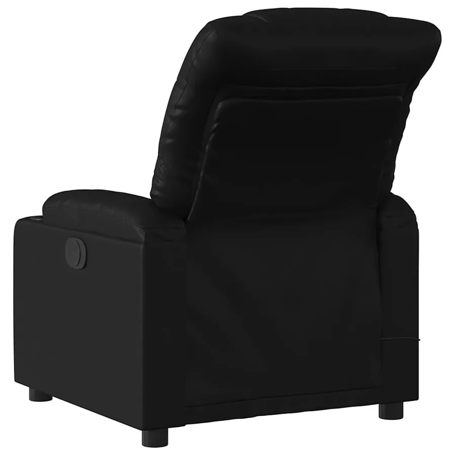 Fauteuil de massage inclinable noir similicuir - 4