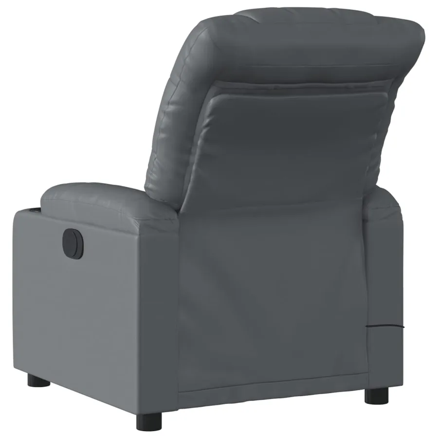 Fauteuil de massage inclinable Gris Similicuir - 4